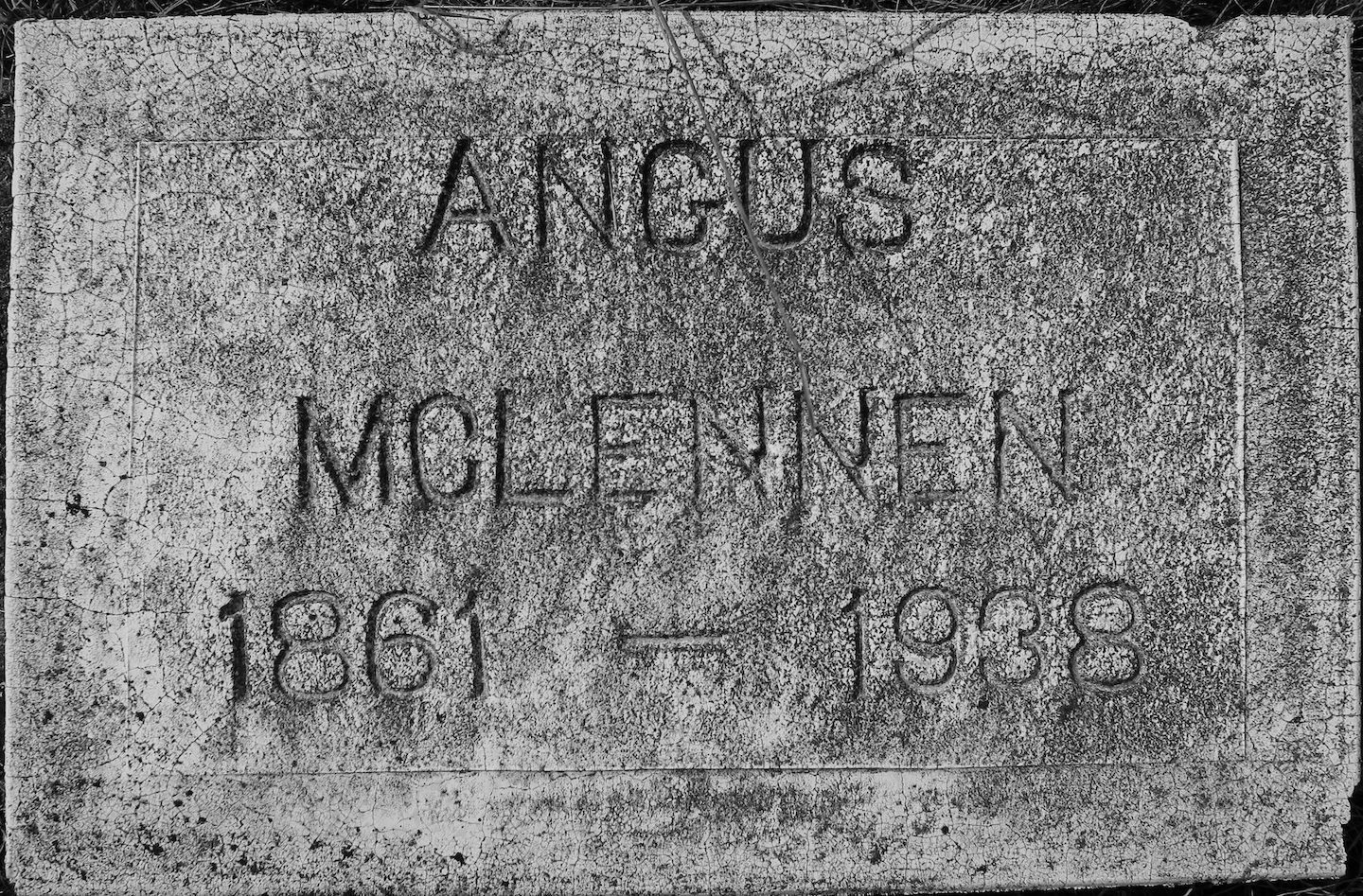 Photo of headstones/Angus Duncan McLennan 1861-1938 Hdstn Rock Creek Cem, BC